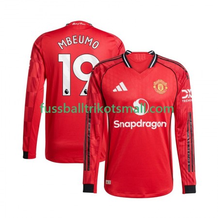 Fußballtrikots Manchester United Bryan Mbeumo 19 2025-2026 Langarm Heimtrikotsatz kaufen